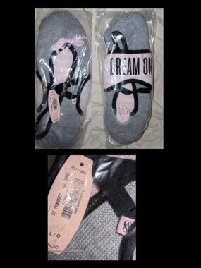 NWT VS Victoria's Secret Slippers With Dream On Eye Mask Womens Sz L